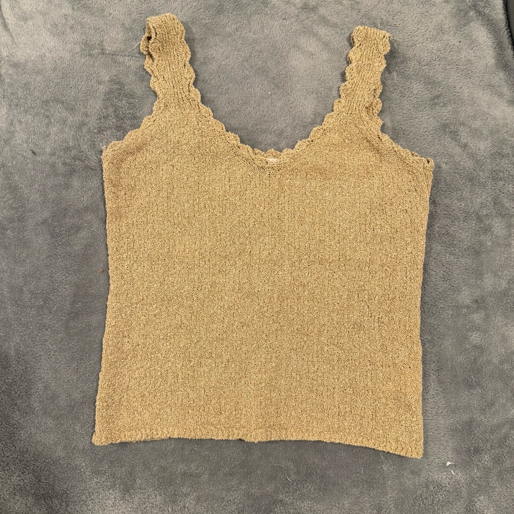 Mi Ami Knit Tan Sleeveless Top